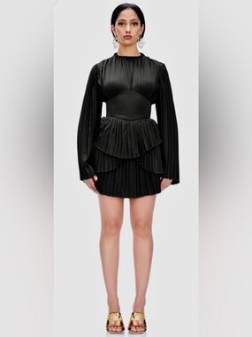 Andrea Iyamah Lenti Pleated Corset-Belt Minidress size XS NWT